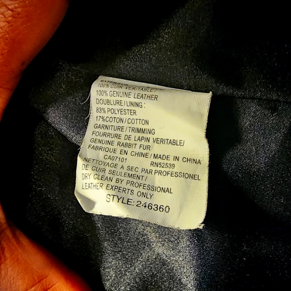 UTEX Design Black Leather Suede Jacket with Fur Collar - Picture 5 of 7